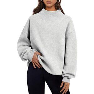 Women's Oversized Turtleneck Sweatshirt – Long Sleeve Pullover Hoodie for Fall